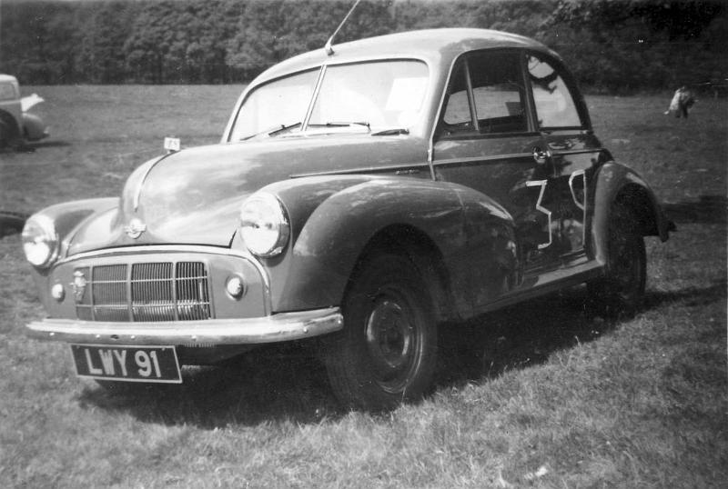 Dr Cleggs Morris Minor.JPG - Dr Clegg's super charged Morris Minor, taking part in a hill climb race.